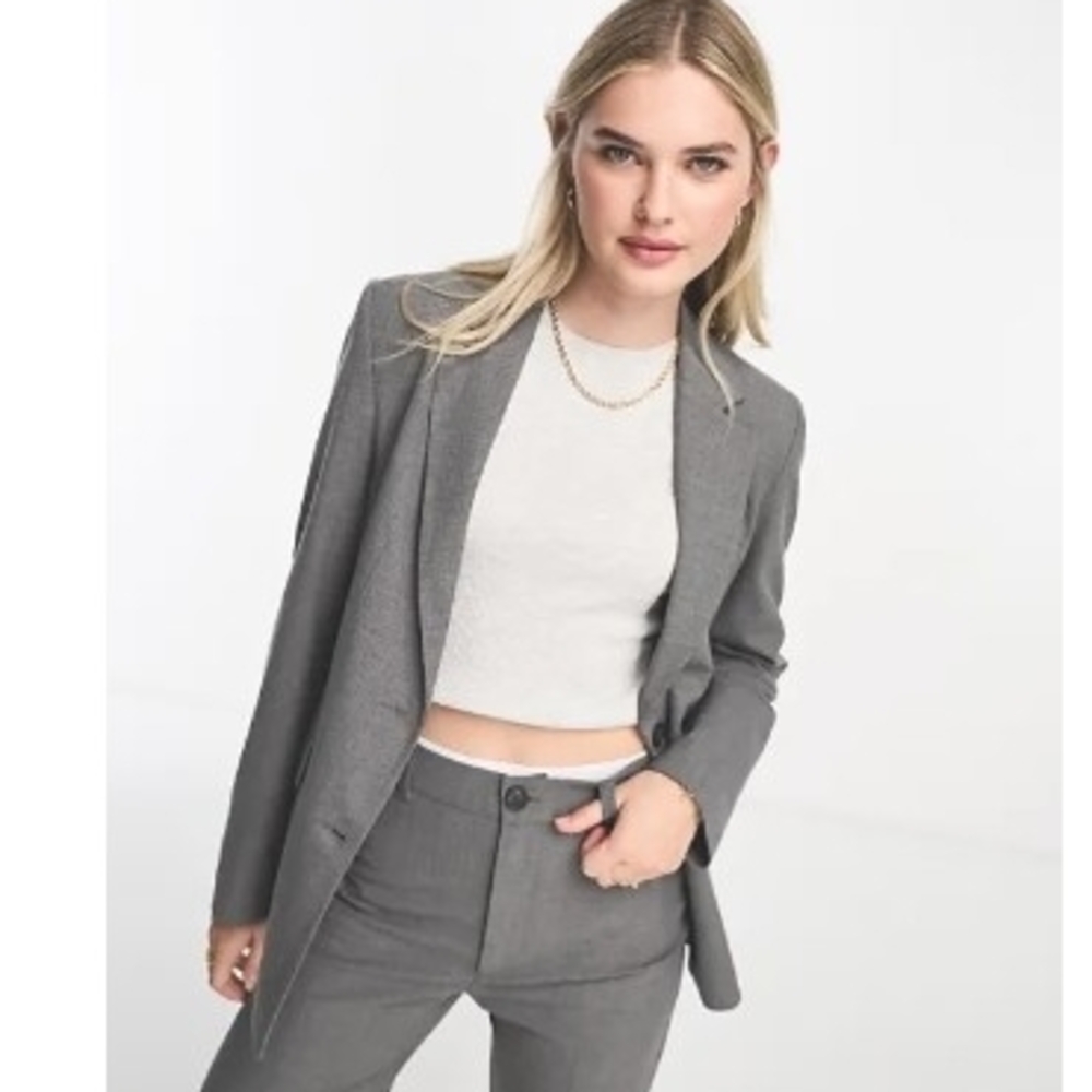 ASOS Pull&Bear Charcoal Gray Blazer